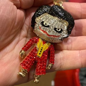 Red crystal Frankenstein necklace